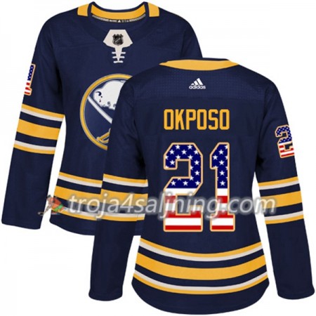 Buffalo Sabres tröja Kyle Okposo 21 Adidas 2017-2018 Marinblå USA Flag Fashion Authentic - Dame NHL Tröjor
